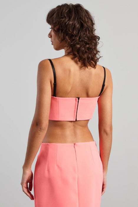 Top cropped de corte bustier