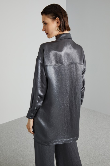 Camicia in raso ondulato