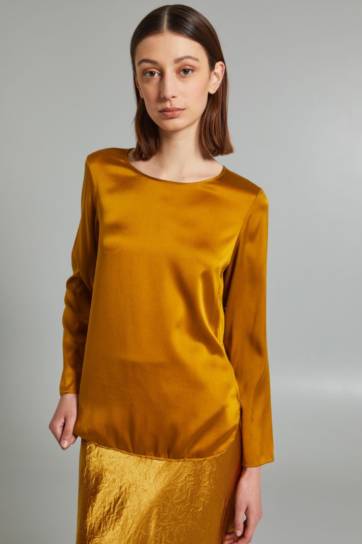 Blusa de satén de seda Intrend - 3