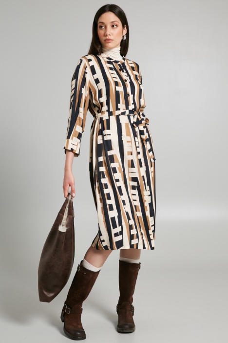 Printed twill shirt dress Intrend