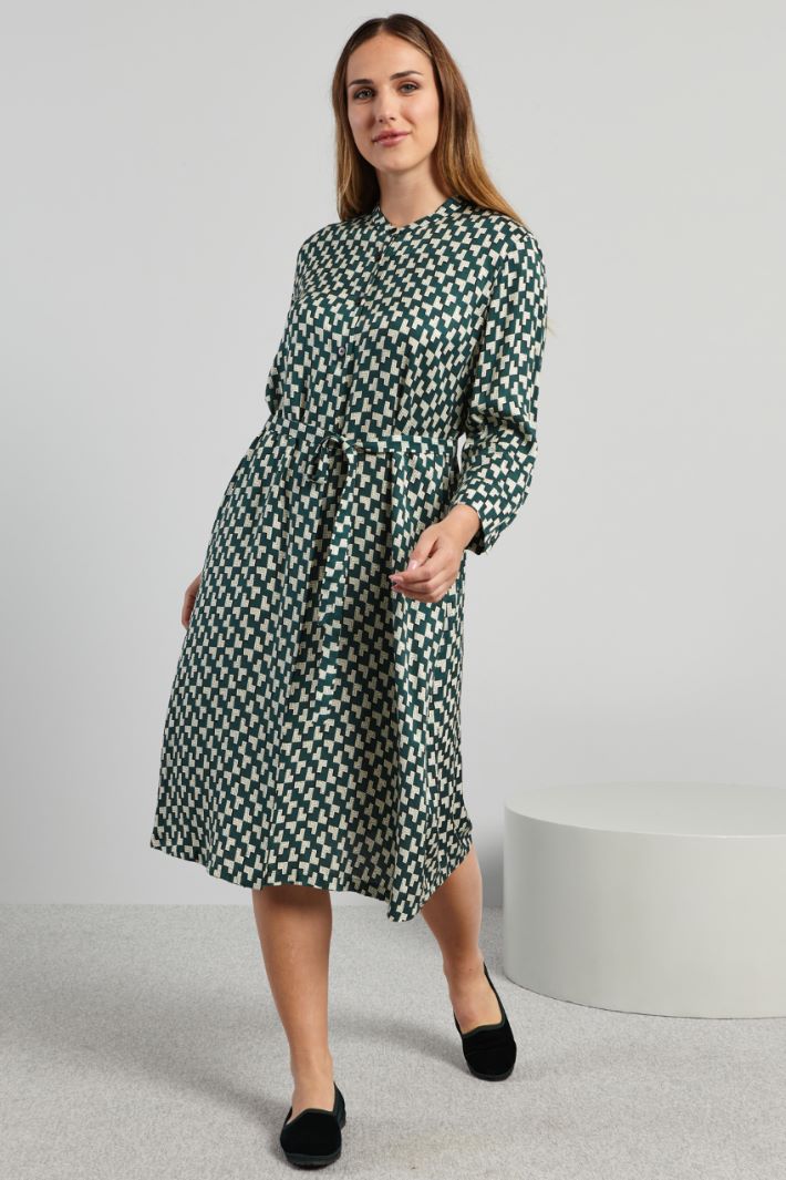 Printed twill shirt dress Intrend - 3