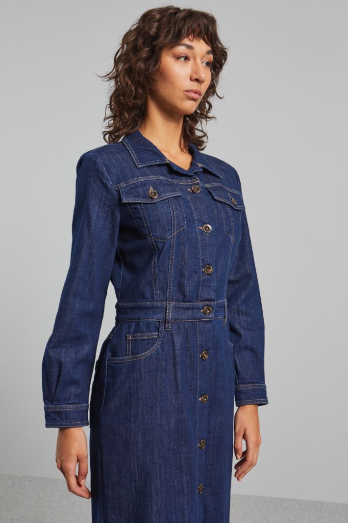 Denim shirt dress Intrend - 4