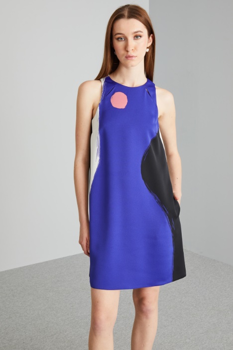 Abito corto in enver satin lucido