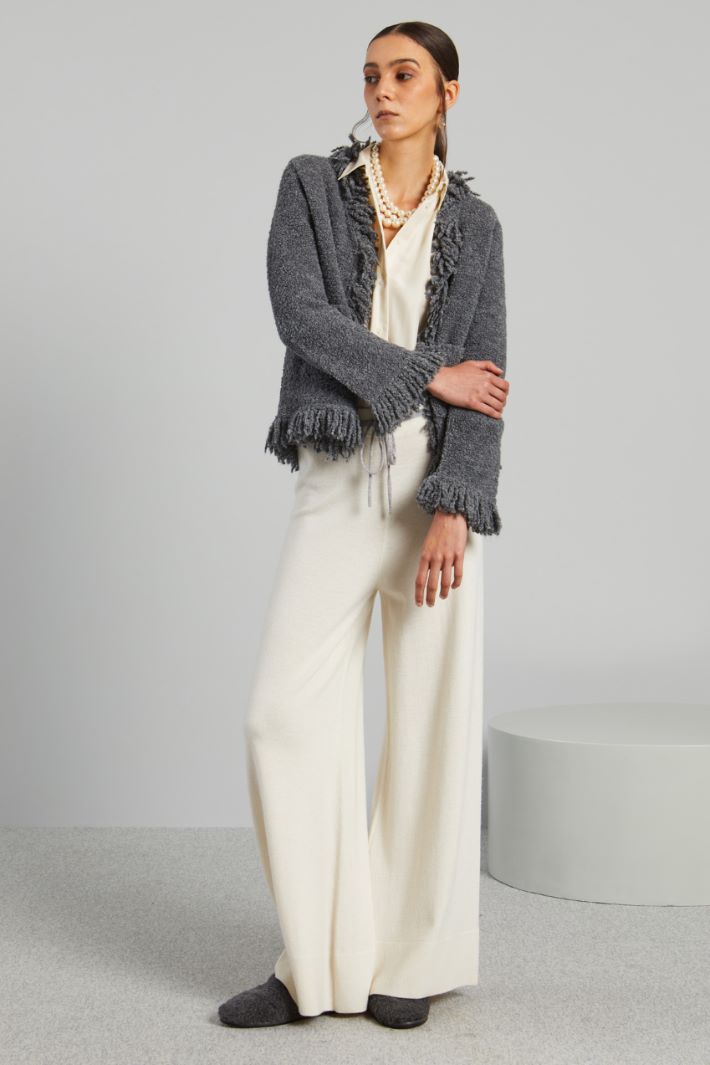 Drawstring-detailed knit trousers Intrend