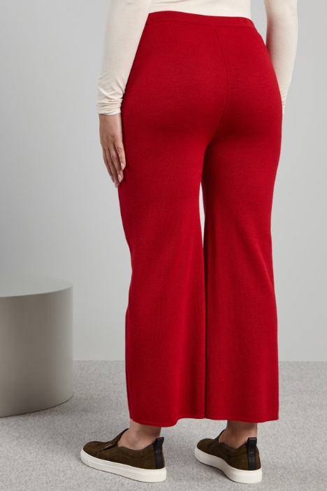 Pantaloni dritti in maglia