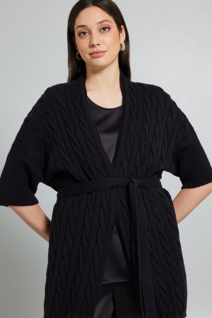 Cable-knit wool cardigan Intrend - 3