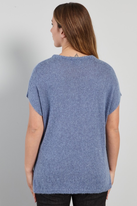 Maglia in alpaca e paillettes