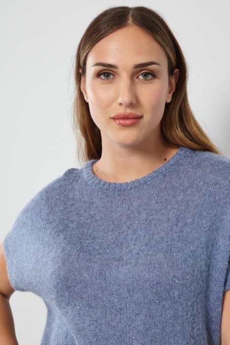 Maglia in alpaca e paillettes