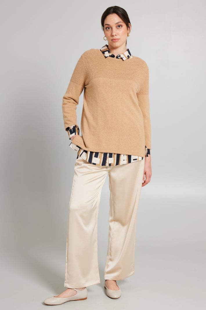 Sweater with lurex yoke Intrend