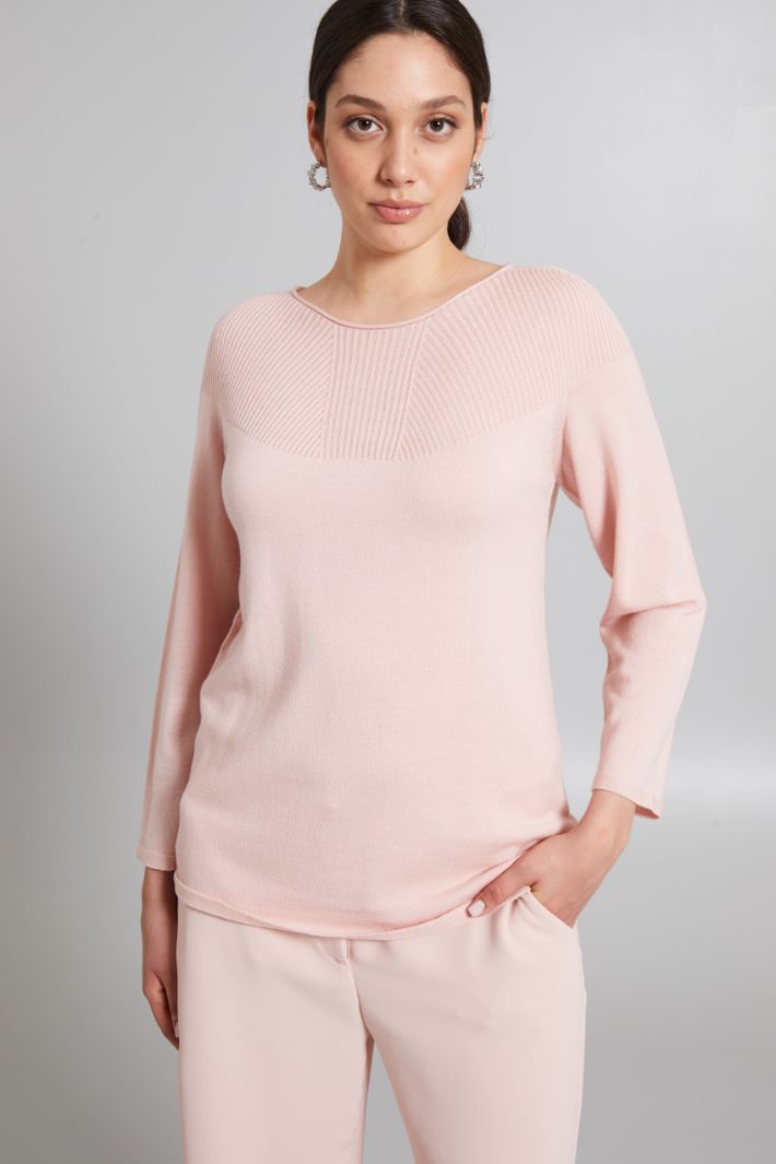 Ribbed yoke sweater Intrend - 3