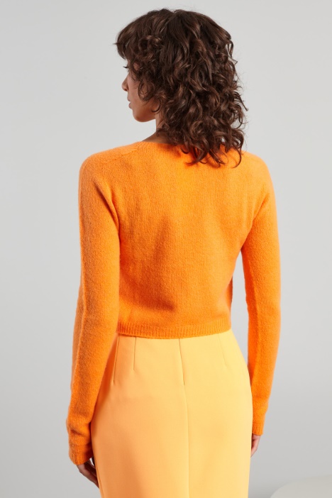 Maglia cropped in lana