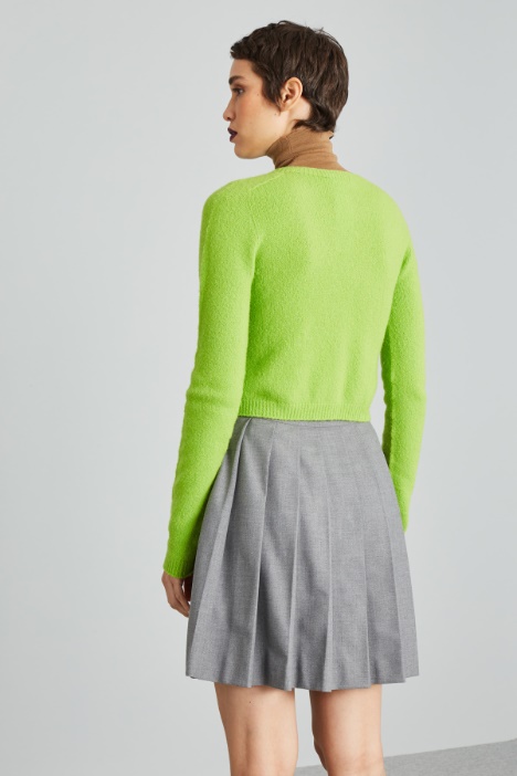 Maglia cropped in lana