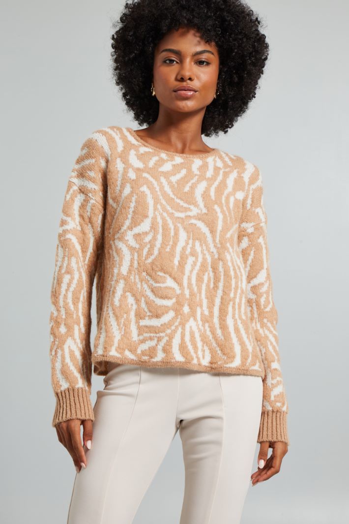 Relaxed-fit jacquard sweater Intrend - 3