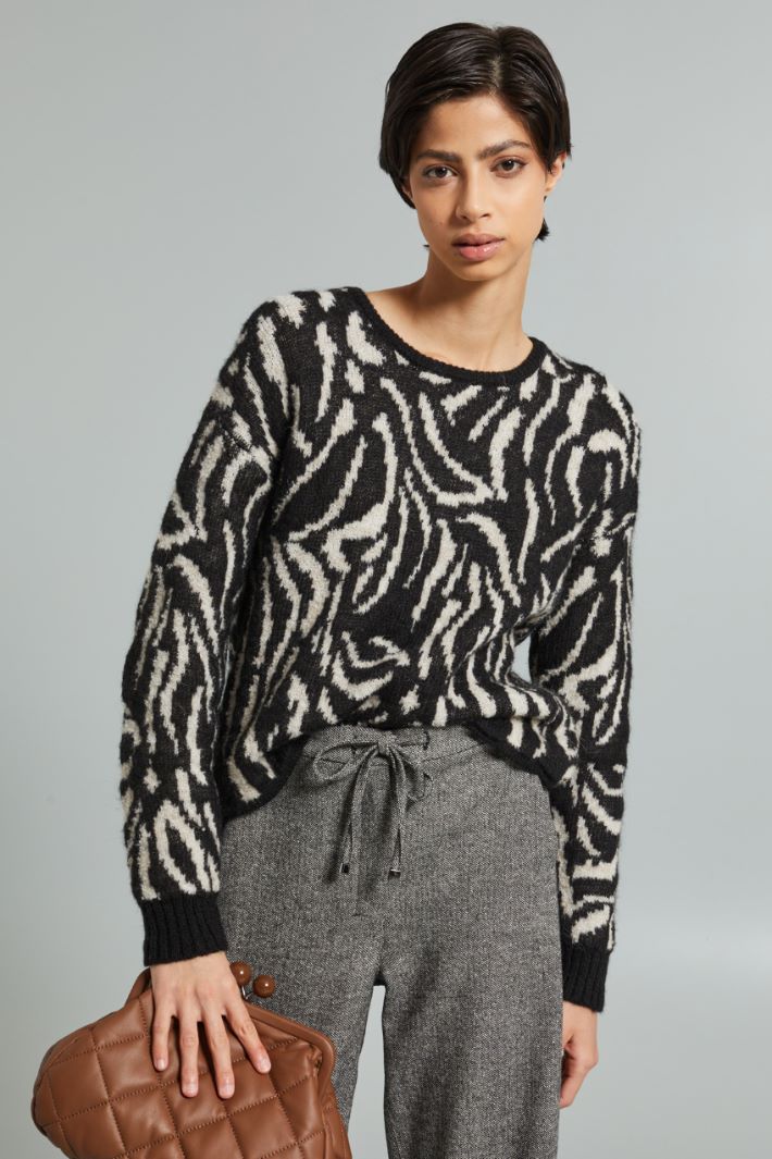 Relaxed-fit jacquard sweater Intrend - 3