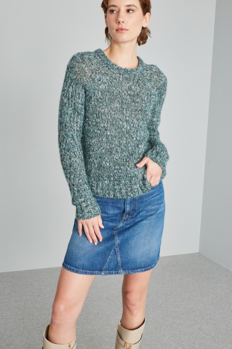 Lurex-embellished mouliné sweater Intrend