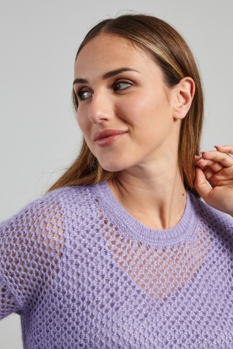 Maglia traforata in alpaca