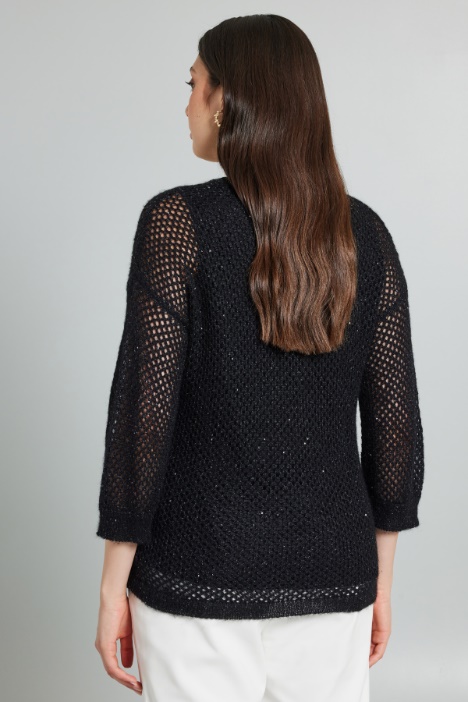 Maglia traforata in alpaca