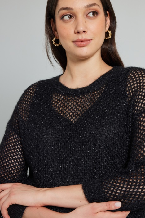 Maglia traforata in alpaca