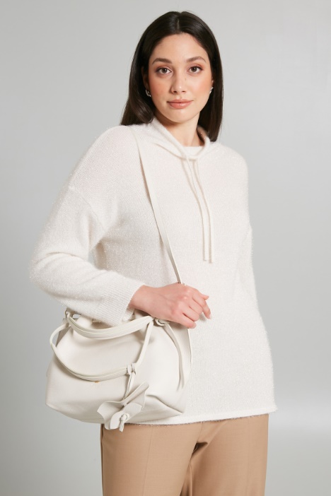 Lurex yarn sweater with drawstring Intrend