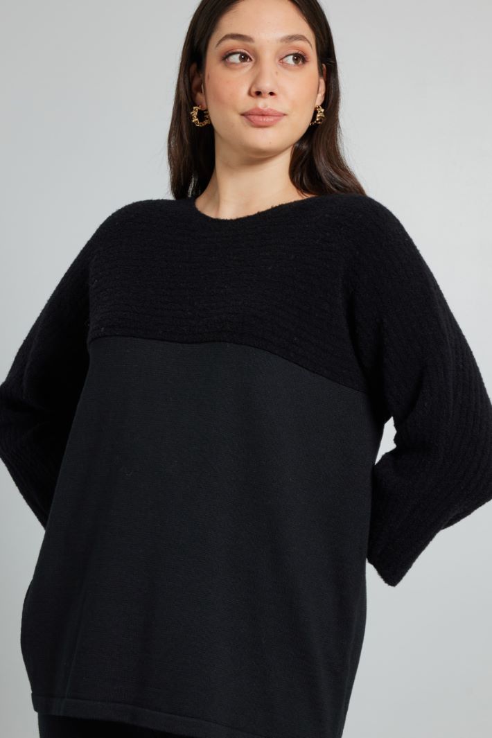 Sweater with bouclé insert Intrend - 3