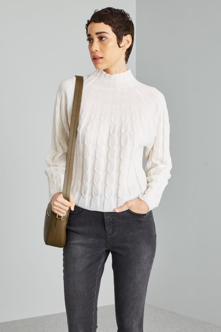 Cable-knit turtleneck sweater Intrend - 3