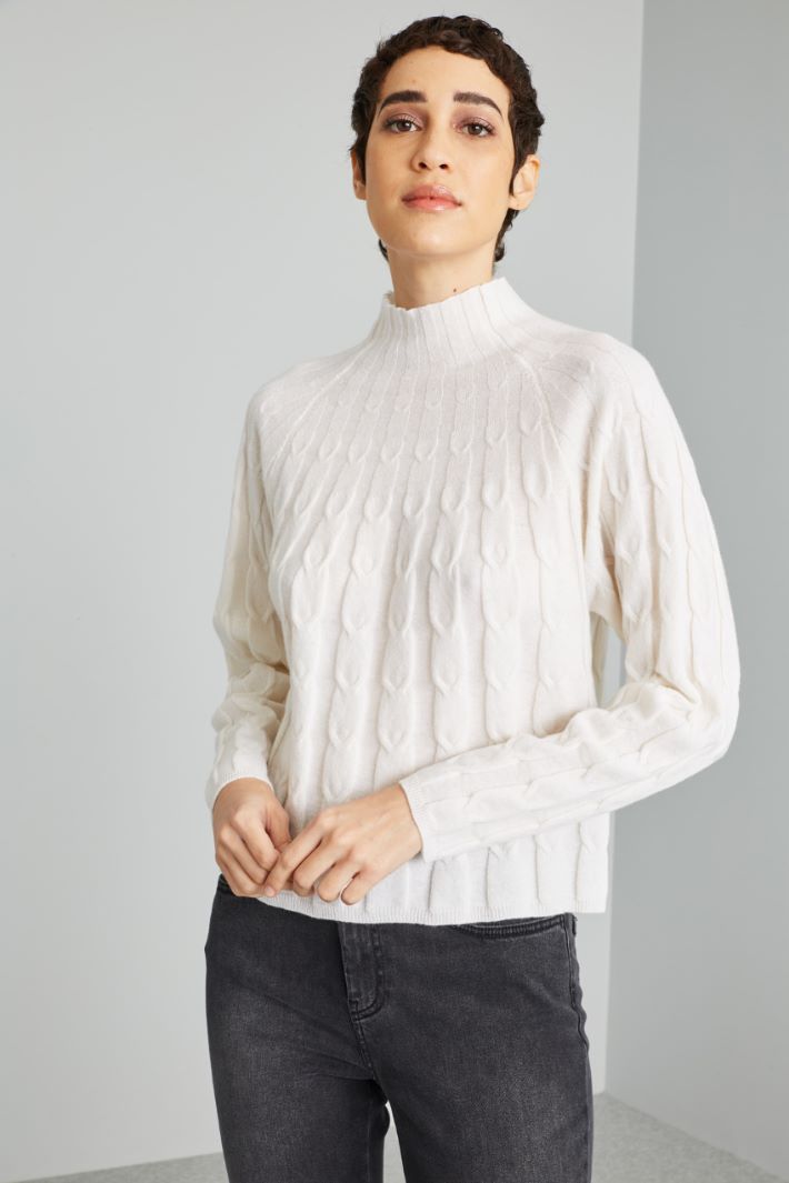 Cable-knit turtleneck sweater Intrend - 4