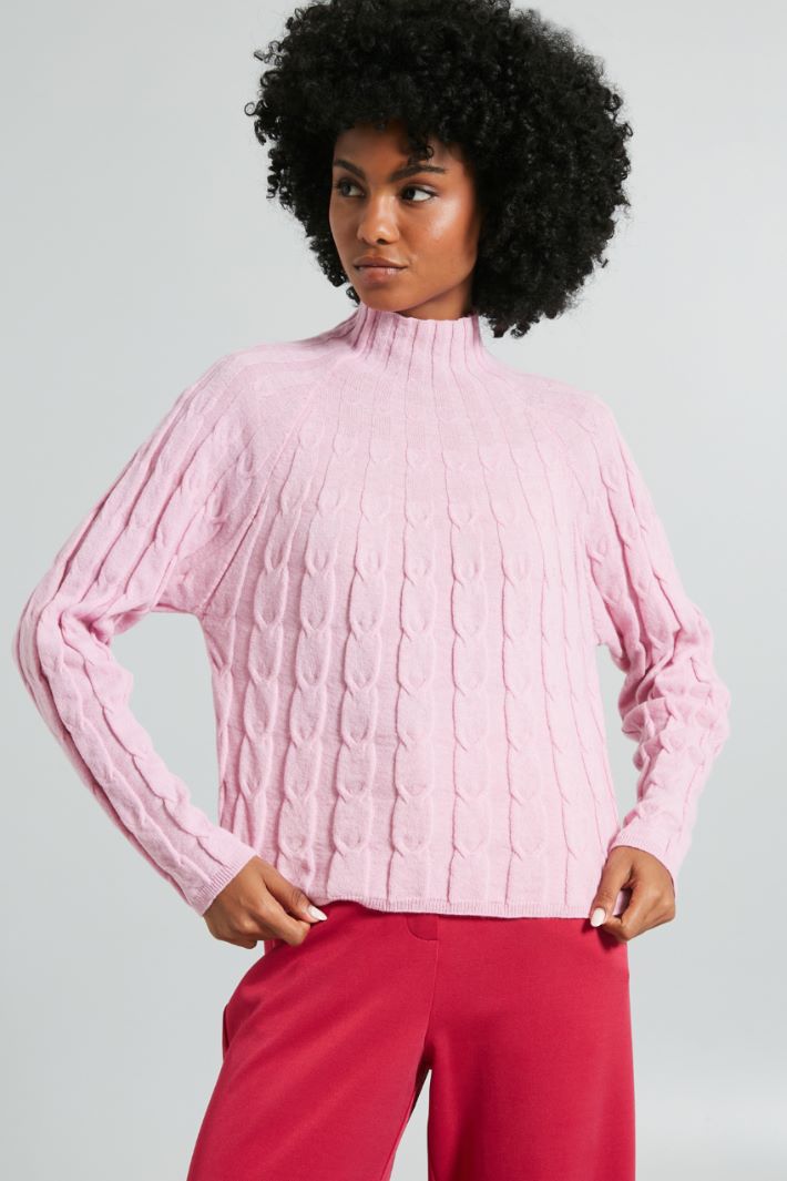 Cable-knit turtleneck sweater Intrend - 3