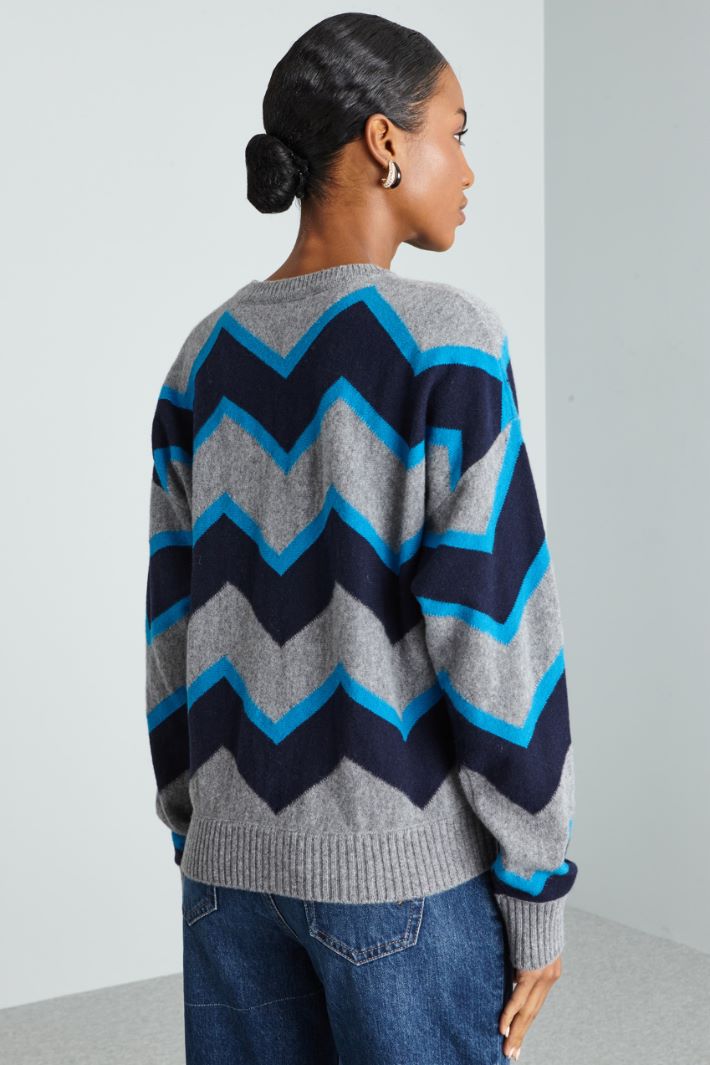 Inlaid pure wool sweater Intrend - 2