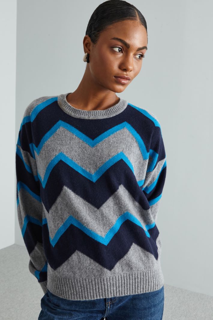 Inlaid pure wool sweater Intrend - 3