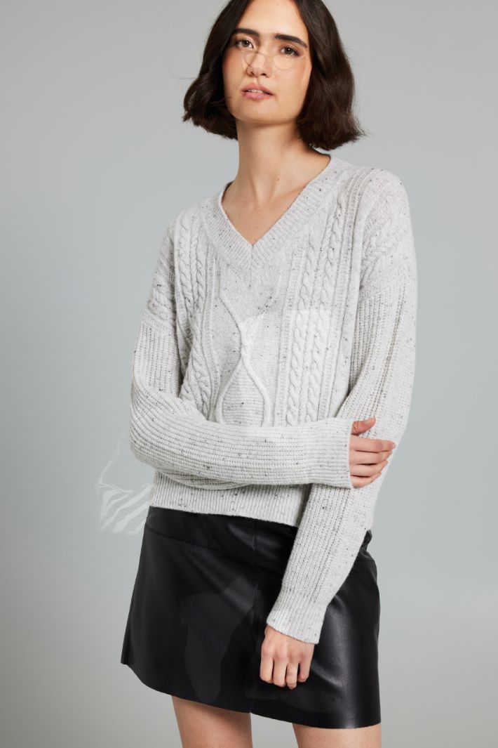 Cropped wool knit jumper Intrend