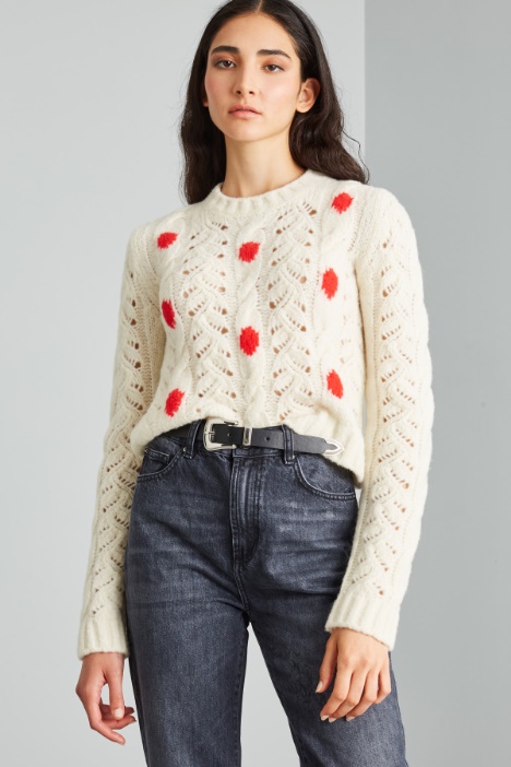 Boxy fit cable-knit sweater Intrend