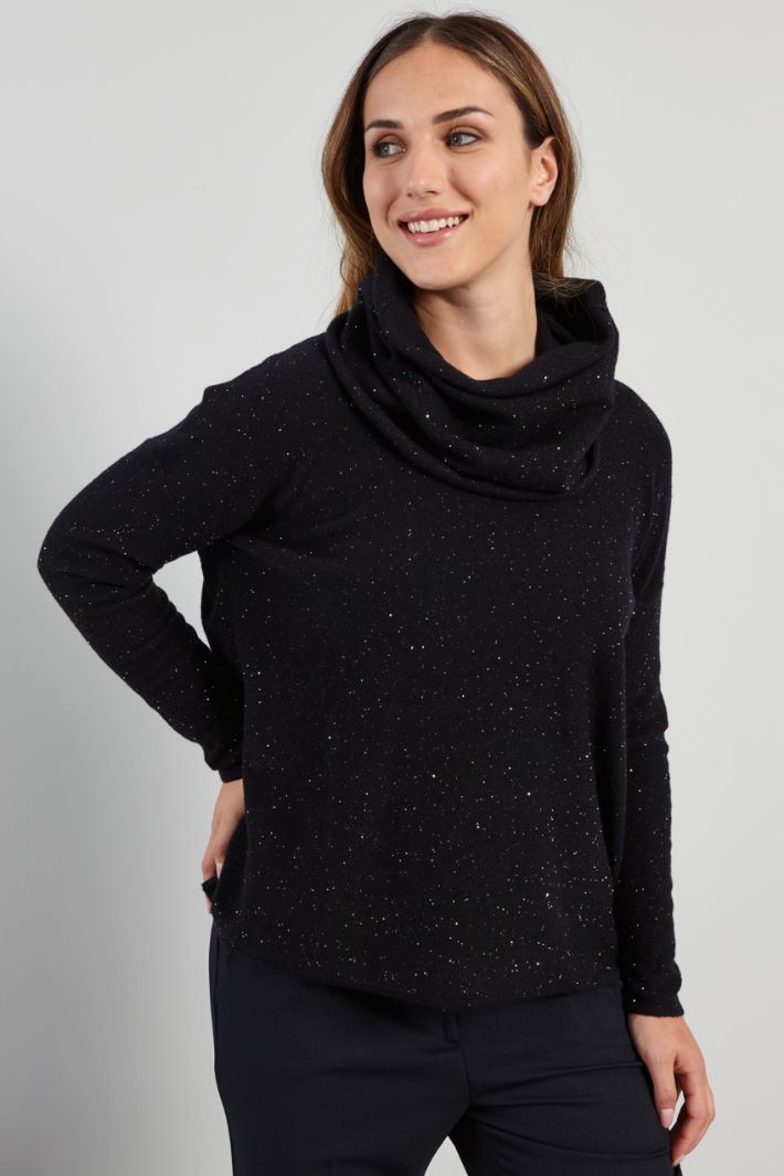 Sequinned sweater and neck warmer Intrend - 4