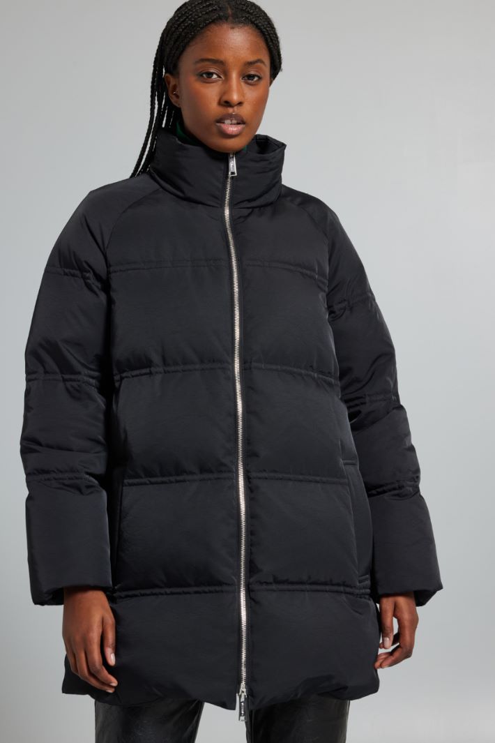 Down jacket with cloth inserts Intrend - 3