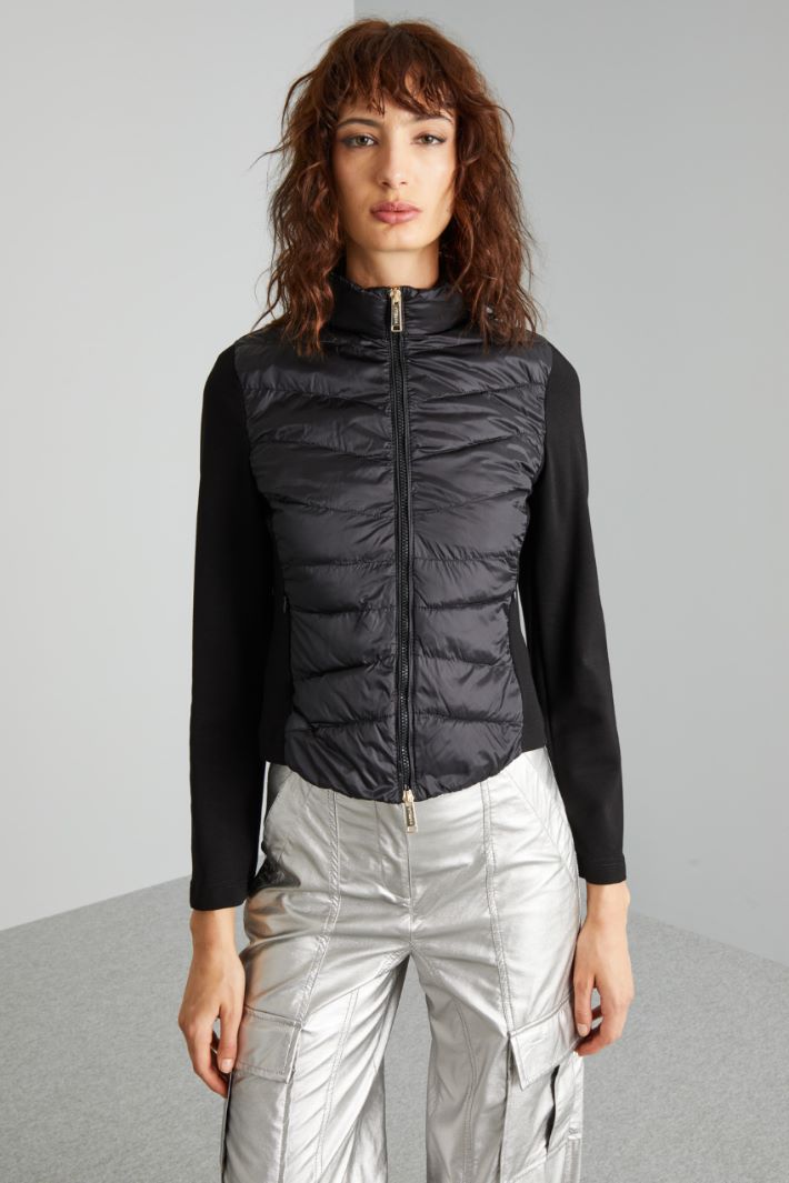 Puffer jacket with jersey sleeves Intrend - 3