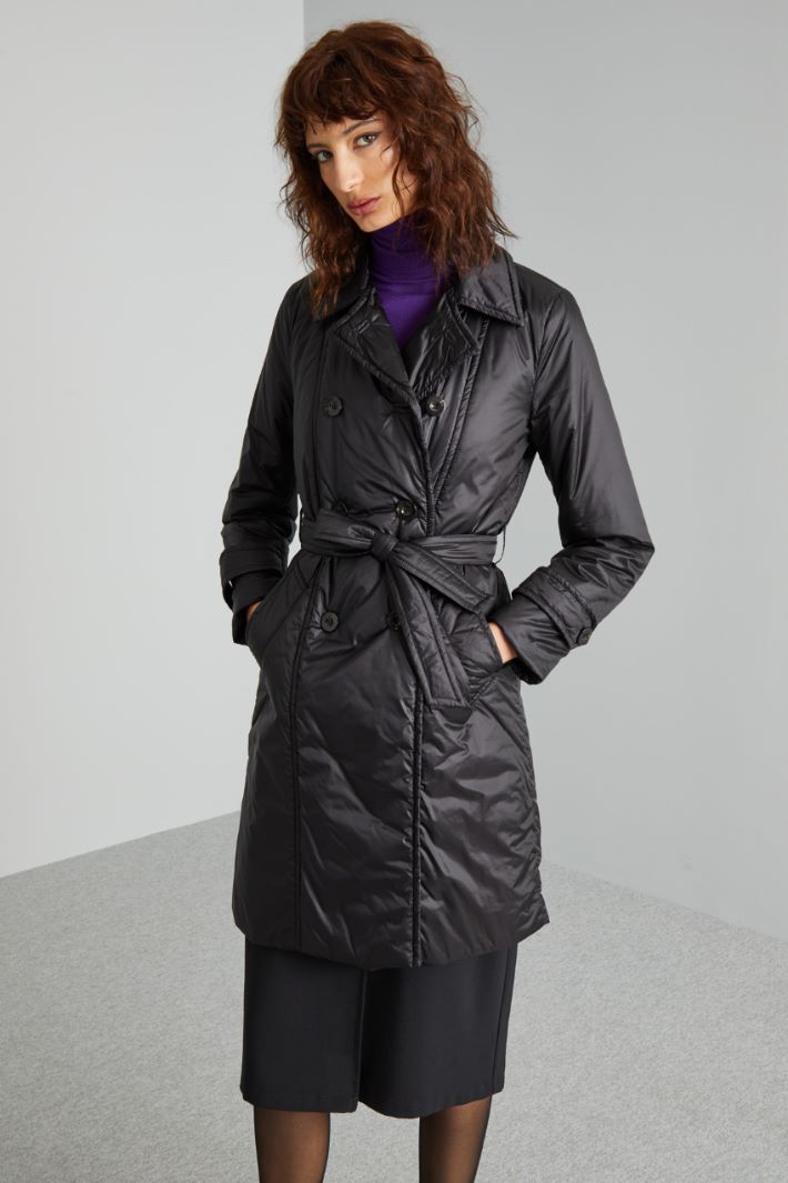 Double-breasted satin down jacket Intrend - 3