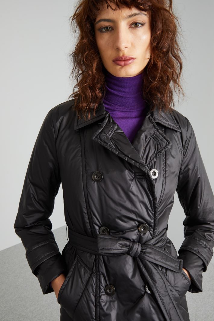 Double-breasted satin down jacket Intrend - 4