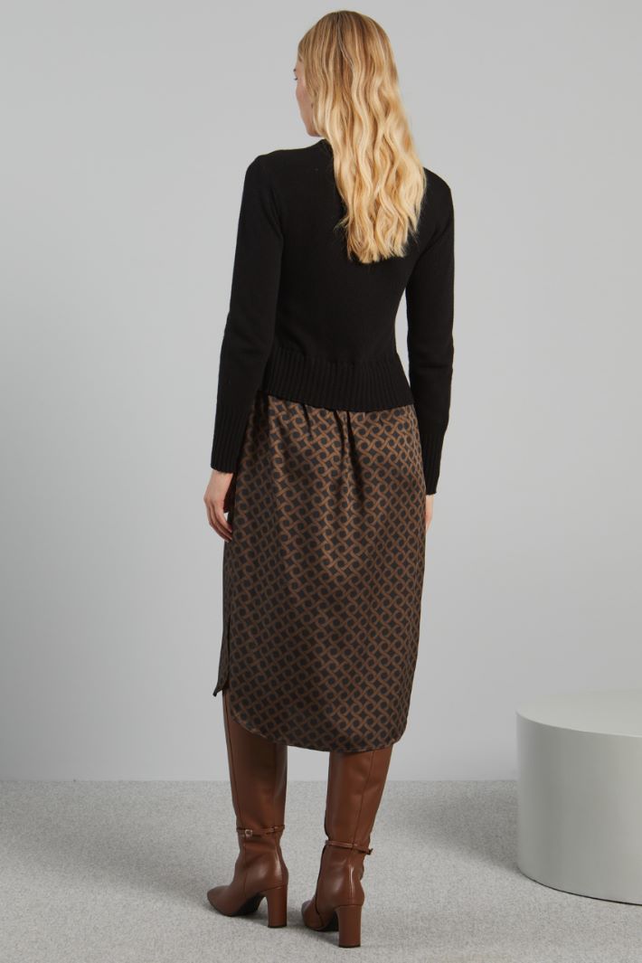 Knit and twill dress Intrend - 2