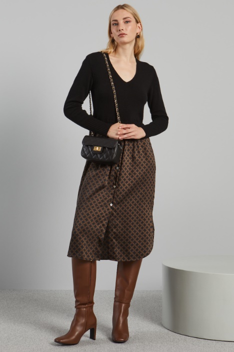 Knit and twill dress Intrend