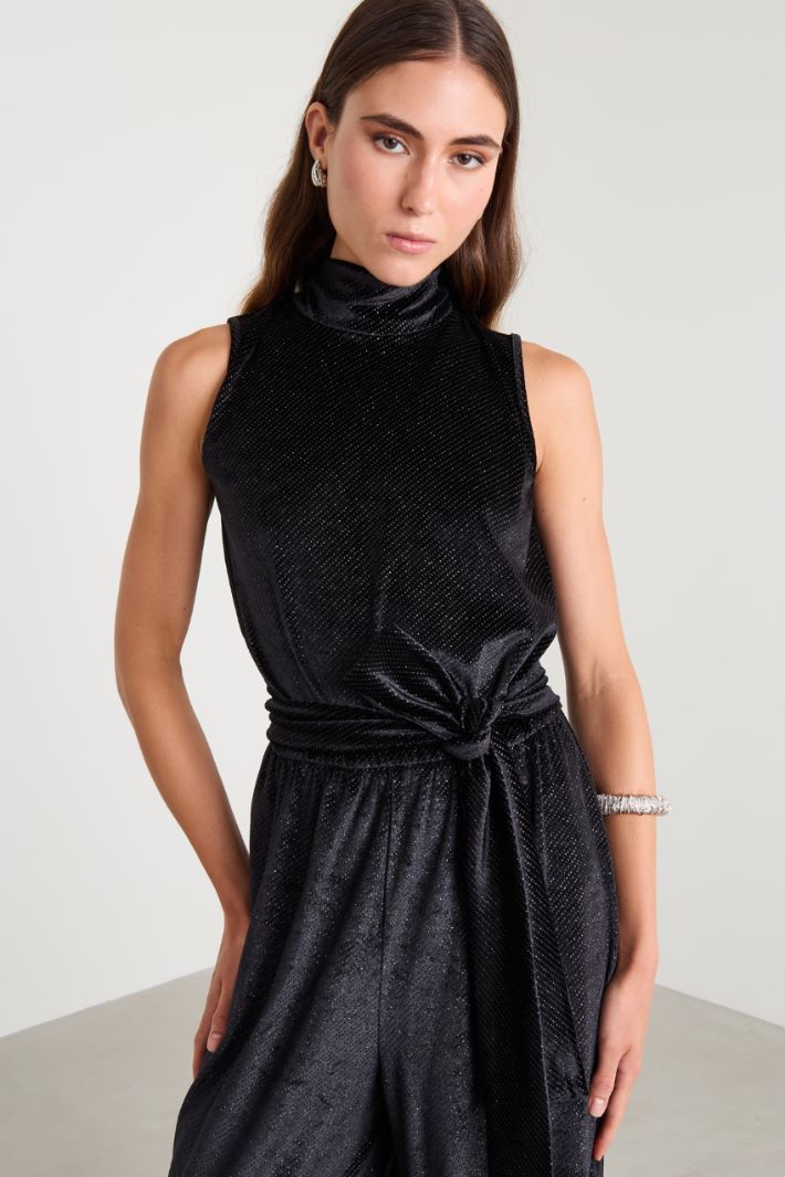 Velvet jumpsuit Intrend - 4