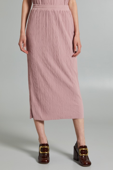 Falda de tubo plisada, de punto