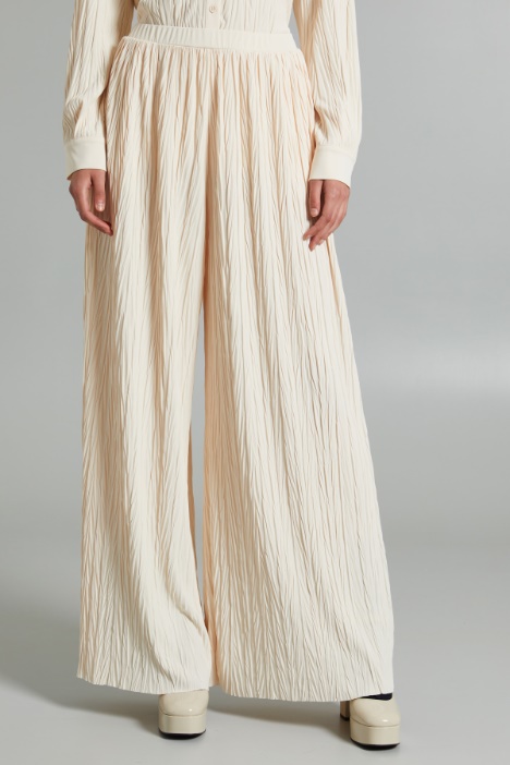 Pantaloni ampi in jersey plissè