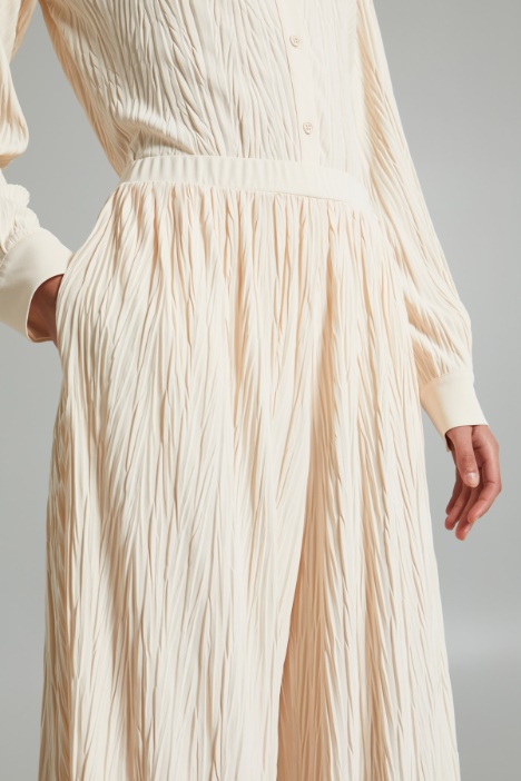 Pantaloni ampi in jersey plissè