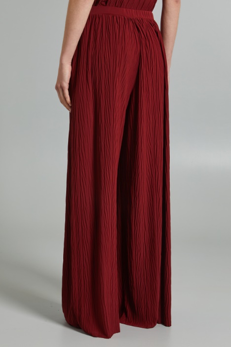 Pantaloni ampi in jersey plissè
