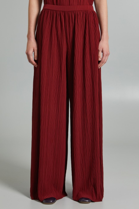 Pantaloni ampi in jersey plissè