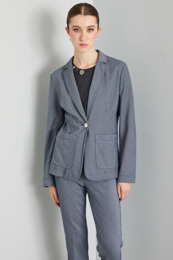 Diagonal-weave jersey blazer Intrend - 3