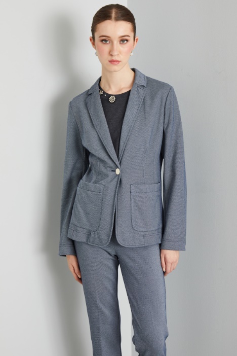 Diagonal-weave jersey blazer Intrend