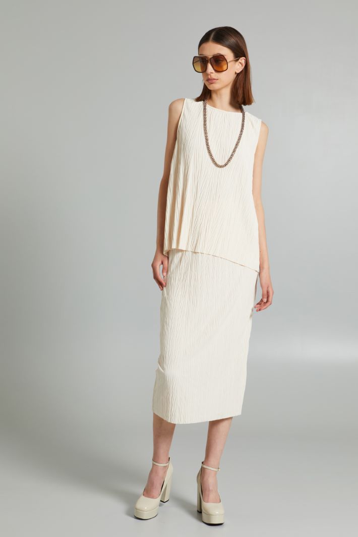 Pleated stretch jersey top Intrend