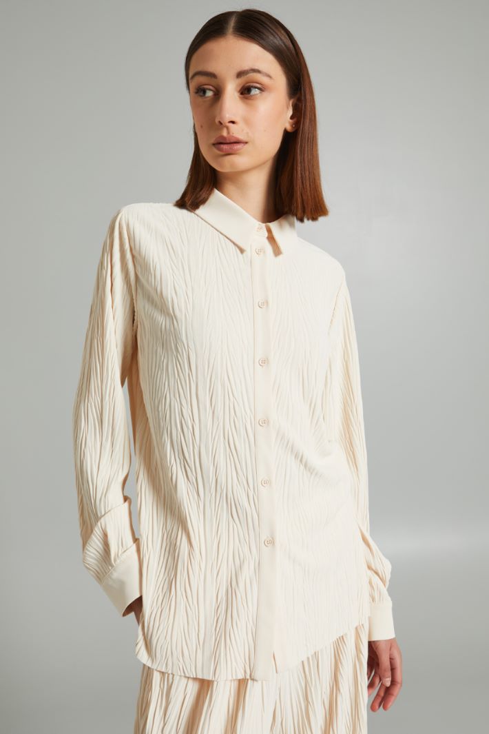 Pleated jersey polo-style blouse Intrend - 3