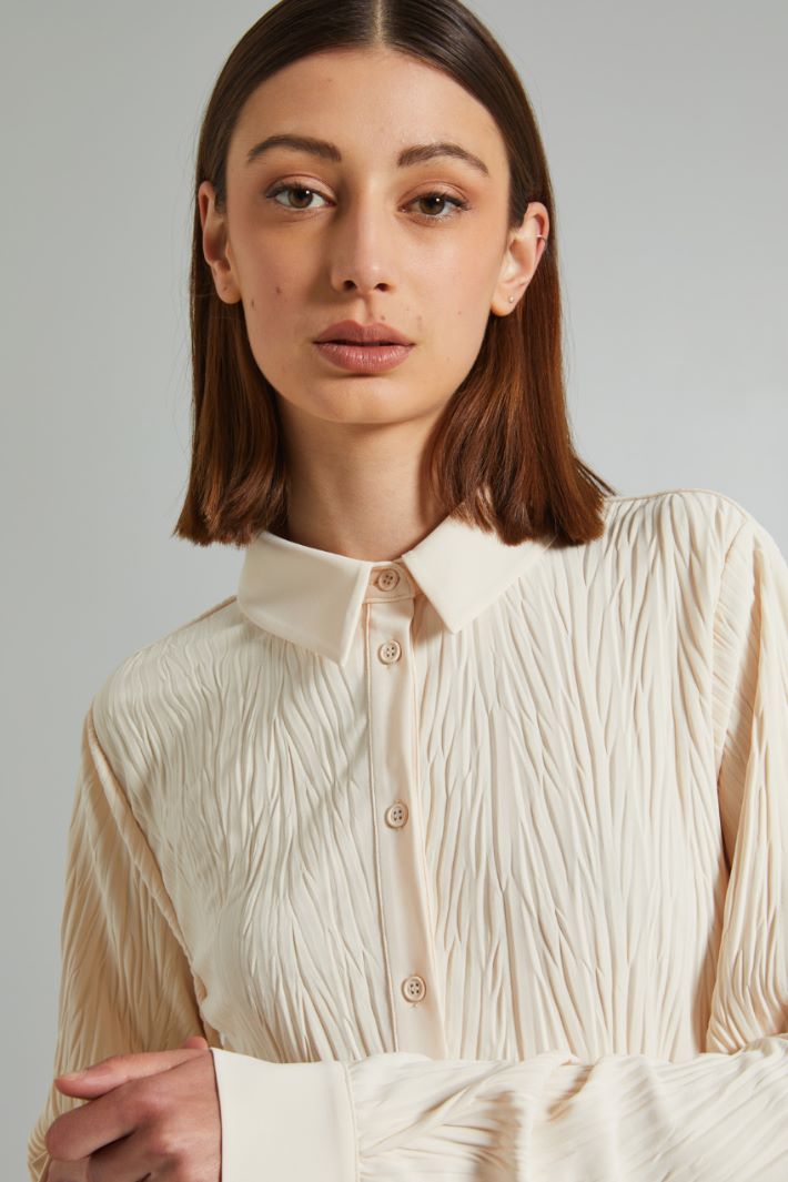 Pleated jersey polo-style blouse Intrend - 4