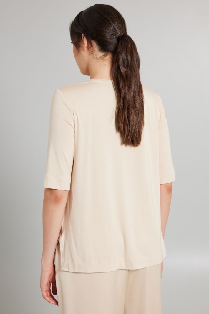 Silk and jersey T-shirt Intrend - 2